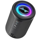LENRUE Small Portable Bluetooth Speaker with Lights, TWS Stereo Surround Sound, Type C Powered, Bluetooth 5.3, AUX TF Card Input, Wireless for Outdoor Home, Coolest Gifts