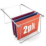 Officemate Hanging File Frame, Letter Size, Adjustable 14 to 18-Inches, 2 Count (Pack of 1),Silver, 91990