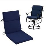 Zonamat High Back Patio Chair Cushions, 21x20 Waterproof & Fade-Resistant Outdoor Dining Chair Cushions, Indoor/Outdoor High Back Cushion, Seat Pad for Glider and Lawn Chair, Navy Blue