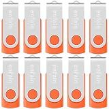 10 X Enfain 16GB Bulk USB Flash Drive Jump Zip Memory Stick 2.0 Orange, Affordable Solutions for Promotional Giveaways, Corporate Gifts, Catalogs, Software Distribution, Direct Mail Campaigns, Music