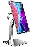 woleyi Anti-Theft Desktop Tablet Kiosk Stand Holder, Heavy Duty Countertop Tablet POS Display Mount with Security Lock and Key, Compatible iPad Pro/Air/Mini, Galaxy Tabs, Surface, More 7-11" Tablets