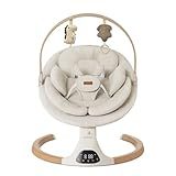 Baby Swings for Infants, Monamii Baby Swing, Infant Swing with 5 Speeds, 10 Lullabies, Electric Swing for Baby, Indoor & Outdoor Use (Beige)