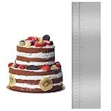 12 Inches Stainless Steel Cake Scraper Leveler and Smoother Metal Cake Scraper Frosting Smoother Baking Scraper Tool for Buttercream