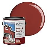 EVOLVE Barn & Fence: Swift Shield High Durability and Scratch-Resistant Paint for Storage Sheds, Outbuildings, and Fences (1 Gallon, Red)