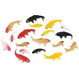 KALIONE Mini Koi Fish 20 Pcs Goldfish Figurines Miniature Tiny Carps Garden Supplies, Plastic Fish Figures Small Goldfish Miniature Carp Ornament Garden Decor