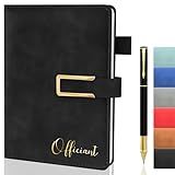 Wedding Officiant Book with Pen, 200 Pages A5 Lined Leather Wedding Journal Notebook, Pastor Ministers Sermon Officiant Gifts for Wedding Day Ceremony Proposal- Black