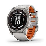 Garmin fēnix 7X Pro Sapphire Solar, Multisport GPS Smartwatch, Built-in Flashlight, Solar Charging Capability, Fog Gray/Ember Orange