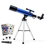 Sobrzy Telescope for Kids 8-12, 100x Magnification Beginner Kids Telescope | 50mm Aperture 400mm Telescope with Tripod, 2 Eyepieces & Finder Scope, Space Toys STEM Educational Gift for Boys & Girls