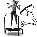 Jumpzylla Fitness Trampoline 40"| Foldable Mini Rebounder Trampoline for Adults with Bar | Durable, Quiet, Low-Impact Exercise Equipment for Indoor and Home Workouts (450 LBS Capacity)