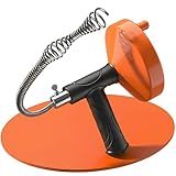 Drain Snake Auger 33 Feet, Plumbing Snake Drain Hair Clog Removal Tool, Sink Unclogger Drain, Heavy Duty Toilet Snake Auger, Cleaner Tool for Bathroom Kitchen Tub Shower Drain Clog Remover with Gloves