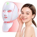 Red Light Therapy Mask for Face,7 Custom Modes with Infrared，Cordless LED Face Mask & Neck Mask,Portable USB C Rechargeable for Home Use Working Travel Yoga