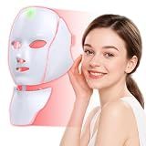 Red Light Therapy Mask for Face,7 Custom Modes with Infrared，Cordless LED Face Mask & Neck Mask,Portable USB C Rechargeable for Home Use Working Travel Yoga