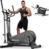 ANCHEER Elliptical Exercise Machine for Home, Foldable Magnetic Elliptical Trainer with 16" Stride, 16 Resistance Levels, Adjustable Pedals, LCD Monitor & Pulse Sensor, 550 LBS Weight Capacity