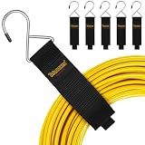 Extension Cord Organizer and Hanger (6-Pack), Trilancer Hook-and-Loop Storage Straps with Metal Hook to Hang on Walls for Cables, Wires, Rope, Hoses, Organization for Home, Garage or Workshop