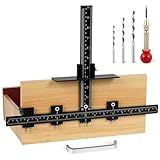 Aluminum Cabinet Hardware Jig, Punch Locator Drill Guide,Wood Drilling Dowelling Guide for Installation of Handles Knobs on Doors and Drawer, Cabinet Template Tool for Handles and Pulls
