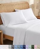 California Design Den 100% Organic Cotton Queen Sheets, 4 Pcs, Bright White