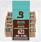 Boveda 62% RH Size 8-10 Pack Two-Way Humidity Control Packs - for Storing 1 oz - Moisture Absorber for Small Storage Containers - Humidifier Packs - Hydration Packets w/Resealable Bag