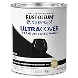 Rust-Oleum 1976502 Painter's Touch Latex Paint, Flat Black 32 Fl Oz, 1 Quarts, (Pack of 1)