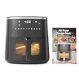 Amazon Basics 4.4-Quart Air Fryer with Easy View Window, 8 Preset Menus, 1400W, Black