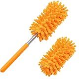 Duster for Cleaning, 10-29" Extension Pole, 2 Washable Heads, Yellow