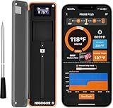 Smart Wireless Meat Thermometer with Thinnest Probe, Magnetic Bluetooth Food Thermometer, Remote Tracking and Real-Time Readings from Apps, for iOS and Android, for BBQ, Grill, Smoker