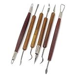 Honbay 6-Piece Wooden Handle Double Ended Modeling Tools Clay Sculpture Tools