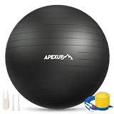 APEXUP Yoga Ball, 660 lbs Anti-Burst Exercise Ball with Pump, 5 Sizes | Anti-Burst, Anti-Slip, Strengthens Core, Improves Balance & Posture, Boosts Flexibility & Stability