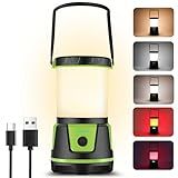 Rechargeable LED Lantern - 3000 Lumens, 5 Light Modes, IP54 Waterproof, 7500mAh Battery, Portable Flashlight for Camping, Hiking, Power Outages & Emergencie (Green)