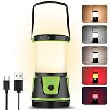 Rechargeable LED Lantern - 3000 Lumens, 5 Light Modes, IP54 Waterproof, 7500mAh Battery, Portable Flashlight for Camping, Hiking, Power Outages & Emergencie (Green)