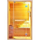2 Person Home Sauna Traditional Steam Sauna Luxurious Indoor Wood Spa Room with Stove Heater Thermometer Bluetooth Speakers 220V 47.24"x41.34"x74.8"