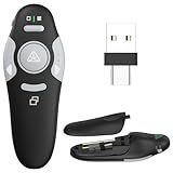 QUI Presentation Clicker Wireless Presenter Remote Clicker for PowerPoint Presentation Remote, PowerPoint Slide Advancer for Mac/Windows/Linux, Google Slide/PPT/Keynote, Type-c, Black