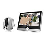 Swokely WiFi 1080P Video Doorbell Camera, 2.4GHz Peephole Camera Door Viewer with 4.3inch LCD Display, 120 Degree View Angle, Night Vision, Motion Detection, 2-Way Audio, Rechargeable Battery
