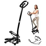 Fitvids Pre-Assembled Adjustable Mini Stepper Stair Stepper Stepping Machine with Resistance Bands, Midnight Black