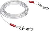 Amazon Basics Rust-Free Steel Wire Tie-Out Cable for Large Dogs up to 90 lbs, Dog Leash Run Tether, 25 feet, White