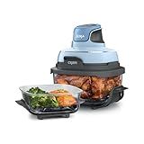 Ninja Crispi 4-in-1 Portable Glass Air Fryer Cooking System, 4QT & 6Cup Glass Containers with Storage Lids, Easy Meals, Microwave, Freezer & Dishwasher Safe, Air Fry, Bake, & More, Periwinkle, FN101PL