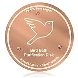 iCHKED Bird Bath Copper Disk – Crafted with 99.99% Pure Copper, 0.6 mm Thick with Triple-Point Support, All-Season Safe Natural Physical Water Cleaning for Outdoor Birdbaths & Garden Bird Bowls