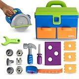 Learning Resources New Sprouts All-in-One Toolbox - Kids Tool Set, Toddler Toys, Fine Motor Skills, Construction Box Tools, Montessori Drill and Screw Toys, Gifts for Boys and Girls
