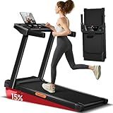 LONTEK 15% Incline Treadmill with Handles, 3-in-1 Portable Treadmills for Home and Office, Foldable Treadmills with 300 Lbs Weight Capacity, 3.0HP Quiet Walking Pad Treadmill, Three Screen