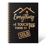THEBESTU Everything I Touch Truns to Sold 160 Pages Blank Spiral Notebook, Funny Real Estate Agent Gifts for Salesman, Realtor Gifts for Sales Reps Realtor, Closing Gifts Thank You Gifts for Realtor
