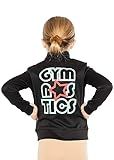 Girl's Gymnastics Black Jacket Blush Star Mint Letters Medium