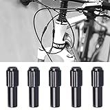 ALEOED 5 Pieces Bicycle Cable Adjusters, Bike Indexed Inline Cable Tension Adjuster Housing Screws Black