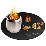 RYMTOX Large 42'' Fire Pit Mat for Solo Stove Bonfire | Double-Sided Fireproof | Waterproof | Oil-Proof | Easy to Clean | Bonfire Accessories | Round BBQ Mat for Solo Stove Accessories Deck Patio Lawn