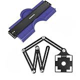WORKPRO Contour Gauge Tool, Angle Measuring Ruler Set with 10-Inch Gauge