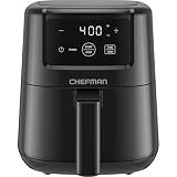 CHEFMAN 2 Qt Mini Air Fryer – Digital Space-Saving Compact Air Fryer with Nonstick and Dishwasher Safe Basket, Quick & Easy Meals in Minutes, Features Digital Timer and Shake Reminder – Black