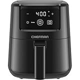 CHEFMAN 2 Qt Mini Air Fryer – Digital Space-Saving Compact Air Fryer with Nonstick and Dishwasher Safe Basket, Quick & Easy Meals in Minutes, Features Digital Timer and Shake Reminder – Black