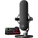 SteelSeries Alias Pro Kit — XLR Mic + Stream Mixer — 3X Bigger Capsule for Gaming, Streaming and Podcasting — USB/XLR Interface — Sonar Audio Software — Custom Controls — RGB — Single or Dual PC