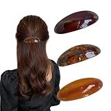 3PCS Hair Barrettes for Women,Snap Hair Clips for Women Vintage Hair Clips for Thick/Thin Hair Tortoise Shell Acetate Hair Barrettes for daily styling