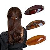 3PCS Hair Barrettes for Women,Snap Hair Clips for Women Vintage Hair Clips for Thick/Thin Hair Tortoise Shell Acetate Hair Barrettes for daily styling