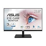 ASUS 23.8”1080P Monitor(VA24DQSB)-Full HD,IPS,75Hz,Speakers Adaptive-Sync Low Blue Light Flicker Free VESA Mountable Frameless, HDMI DisplayPort, VGA, USB hub Height Adjustable, BLACK,12.8"x21.3"x2.1"