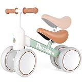 PerKidern Baby Balance Bike for 1-3 Year Old Boys Girls, 12-36 Month Toddler Balance Bike, 4 Wheels Baby Bike Toddler First Birthday Gifts (Green)